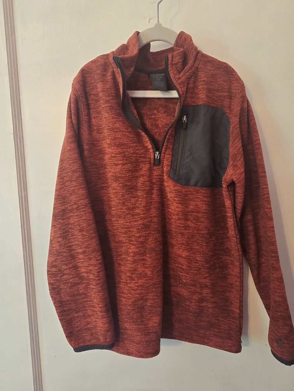 Champion Rust-Red Collared Fleece Jacket Medium